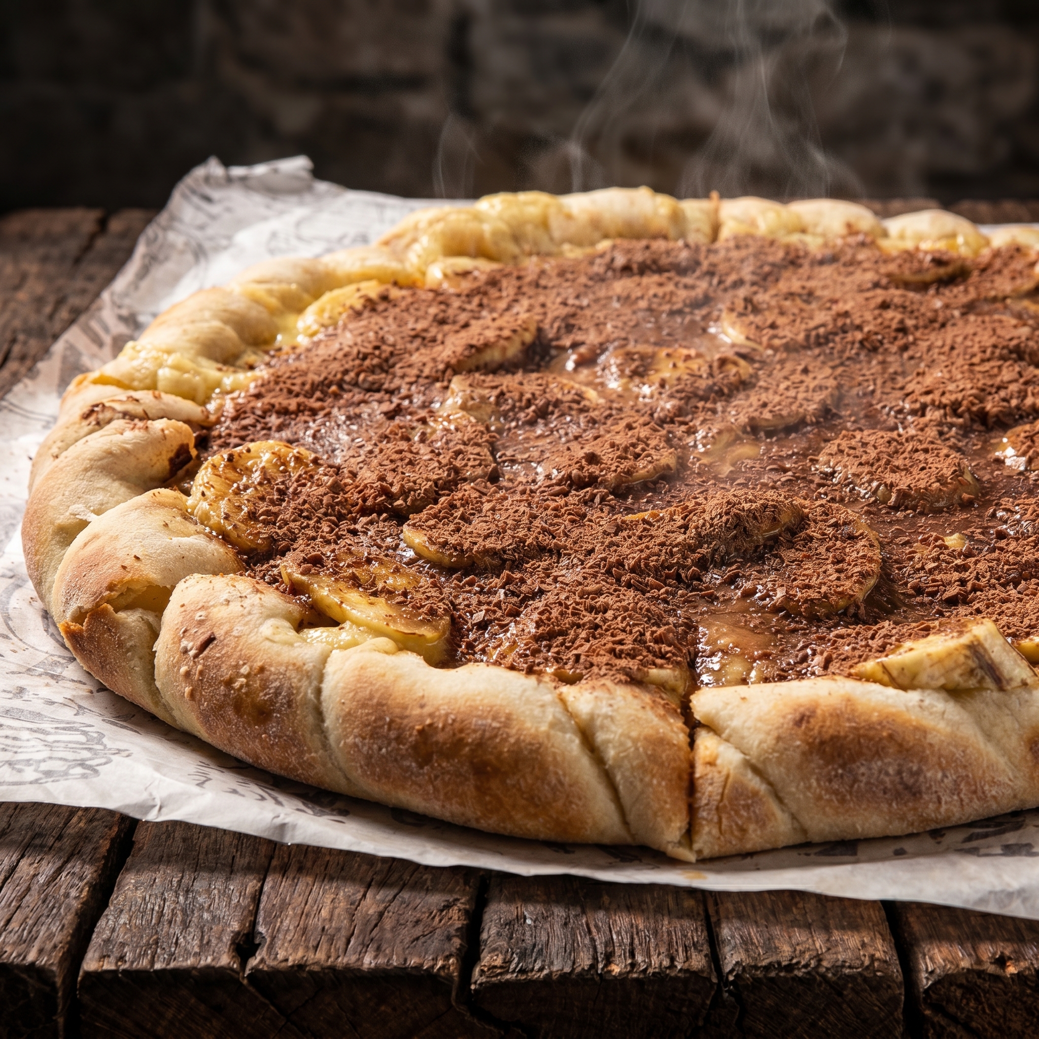 Pizza Banana com Chocolate
